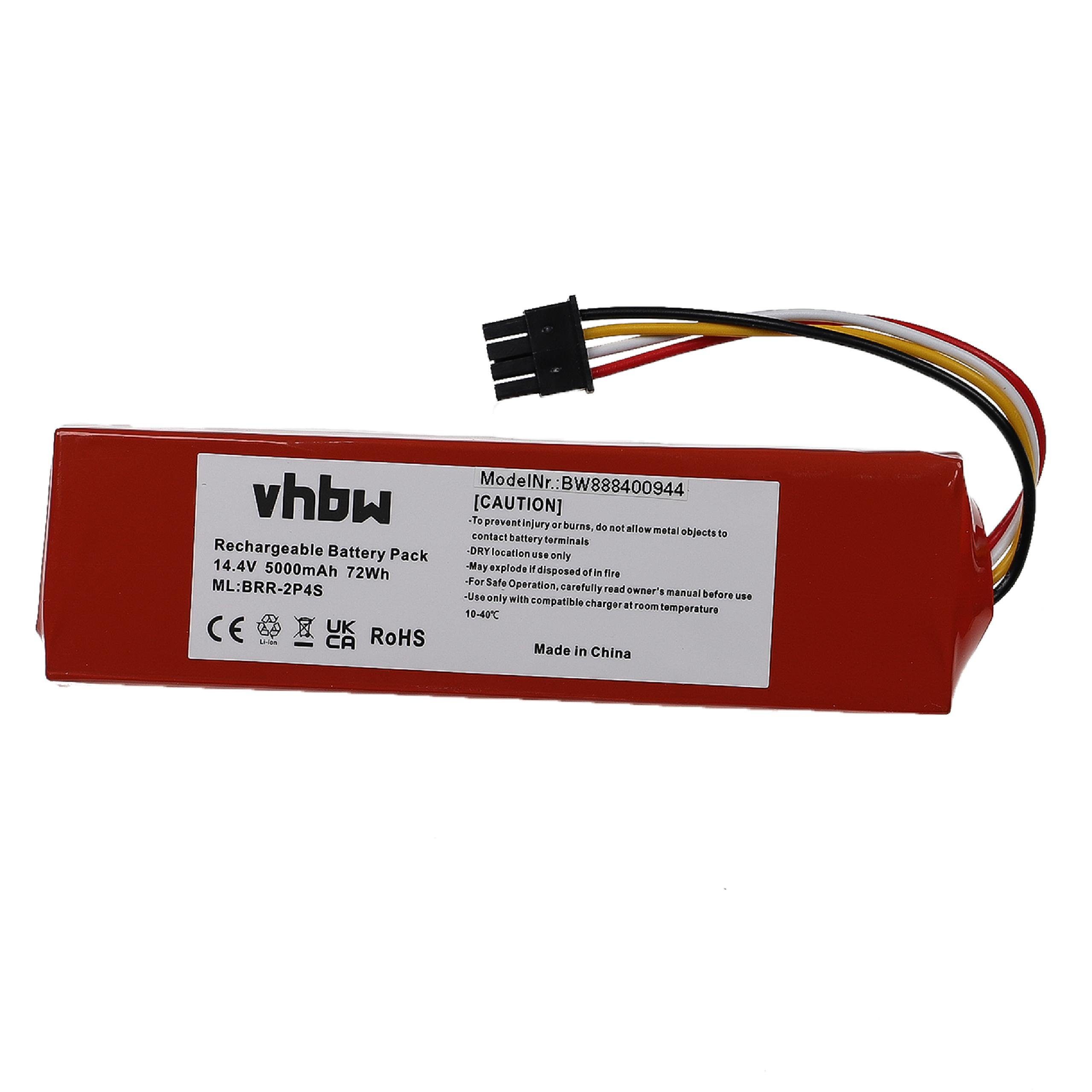 T65 mAh T61, Li-Ion (14,4 Staubsauger-Akku Roborock kompatibel V) mit vhbw 5000