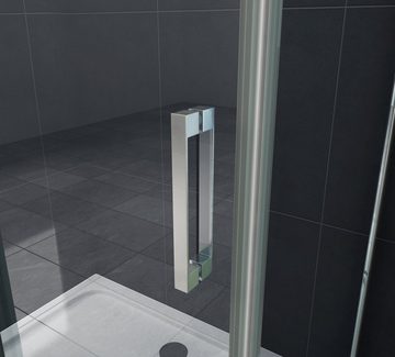 Home Systeme Eckdusche PREGO Viertelkreis Duschkabine Dusche Duschwand Duschabtrennung Glas, BxT: 100x100 cm