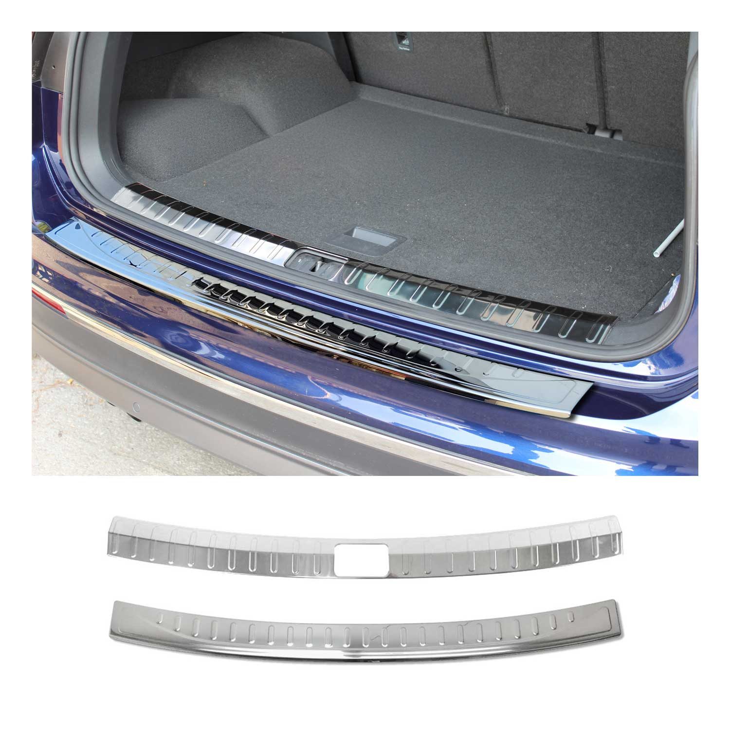OMAC Ladekantenschutz für 2016-2025 VW Tiguan II Edelstahl Stoßstange Set, Zubehör für VW Tiguan II / Allspace 2016-2025, Langlebig,Einfache Reinigung,Einfache Installation,Rostbeständig