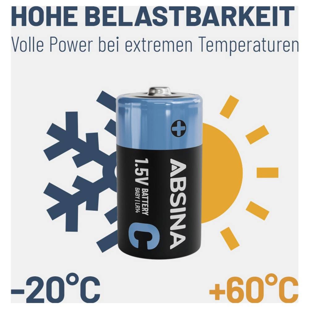 ABSINA Baby (C)-Batterie Alkali-Mangan 6000 mAh 9 V 6 St. 401041-6 Batterie