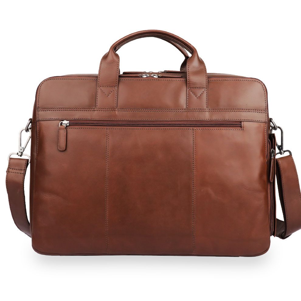 Gentlemen's Laptoptasche Max - Notebooktasche aus Echtleder mit Schultergur günstig online kaufen