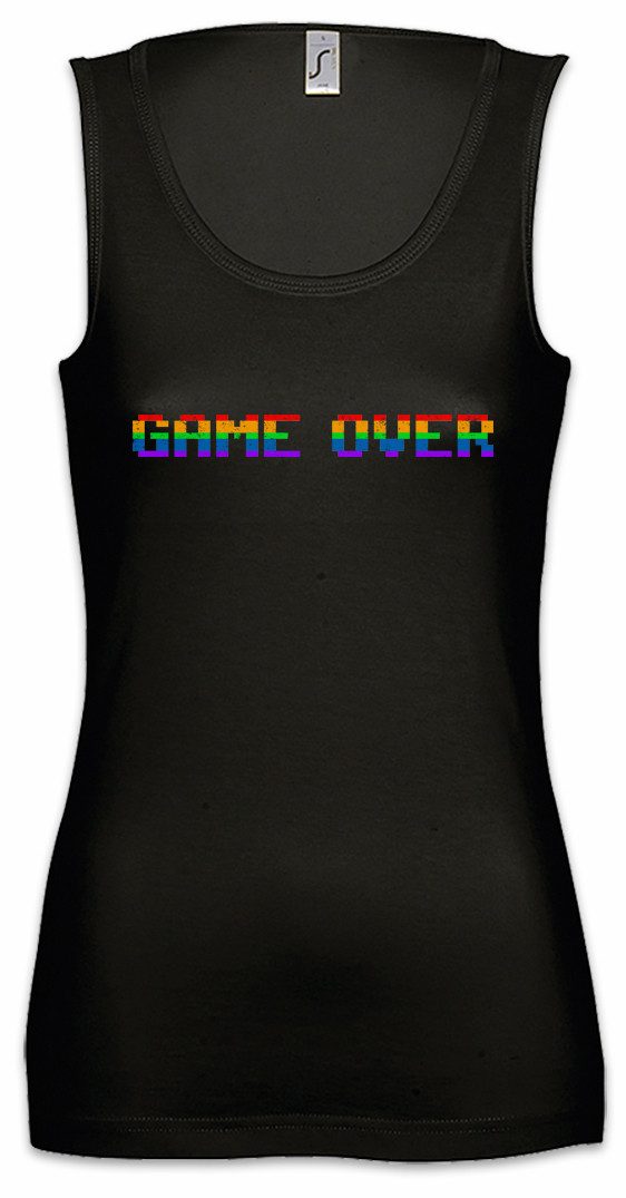 Urban Backwoods Tanktop Game Over Rainbow Ärmelloses Damen T-Shirt Retro Gamer Gaming Vintage Computer VG Video Nerd