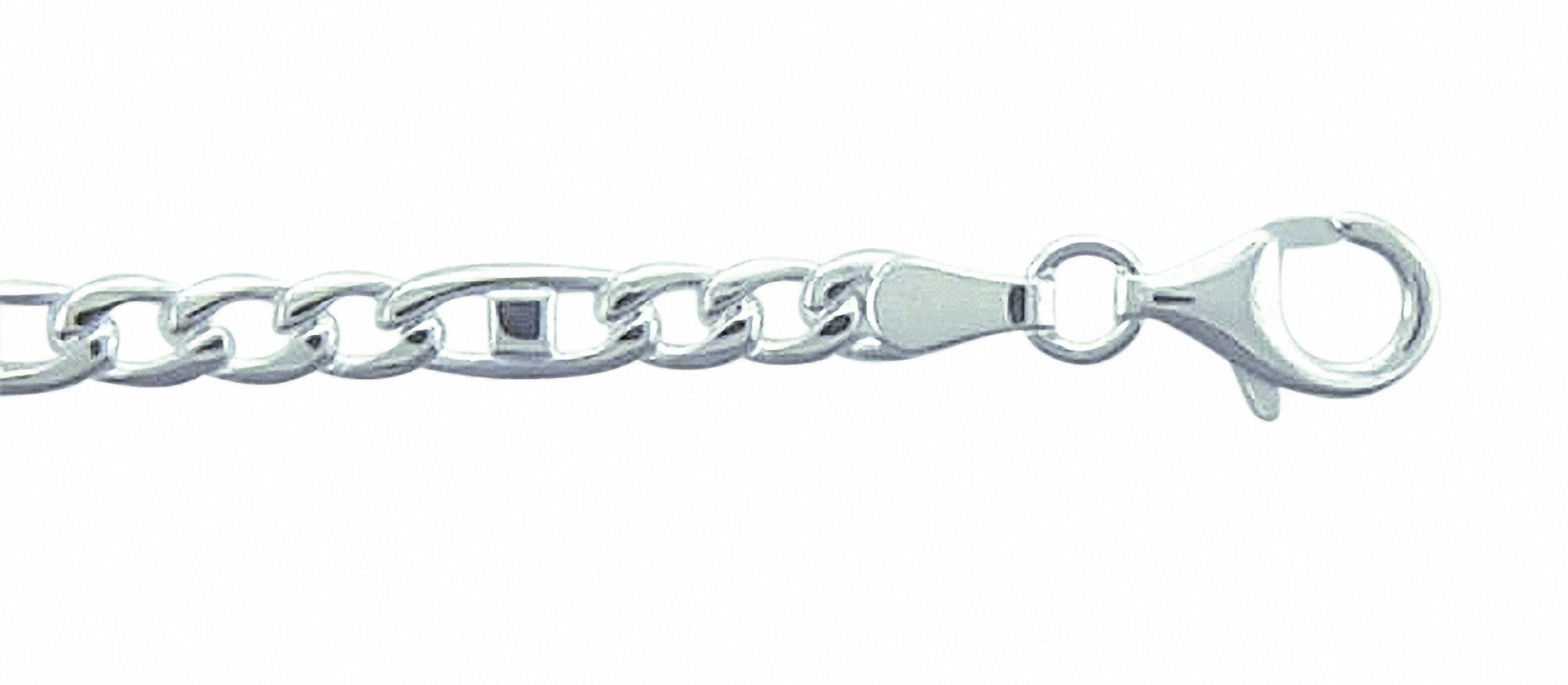 Silberarmband Damen 925 Silber Fantasie Armband 21 cm Ø 4 mm