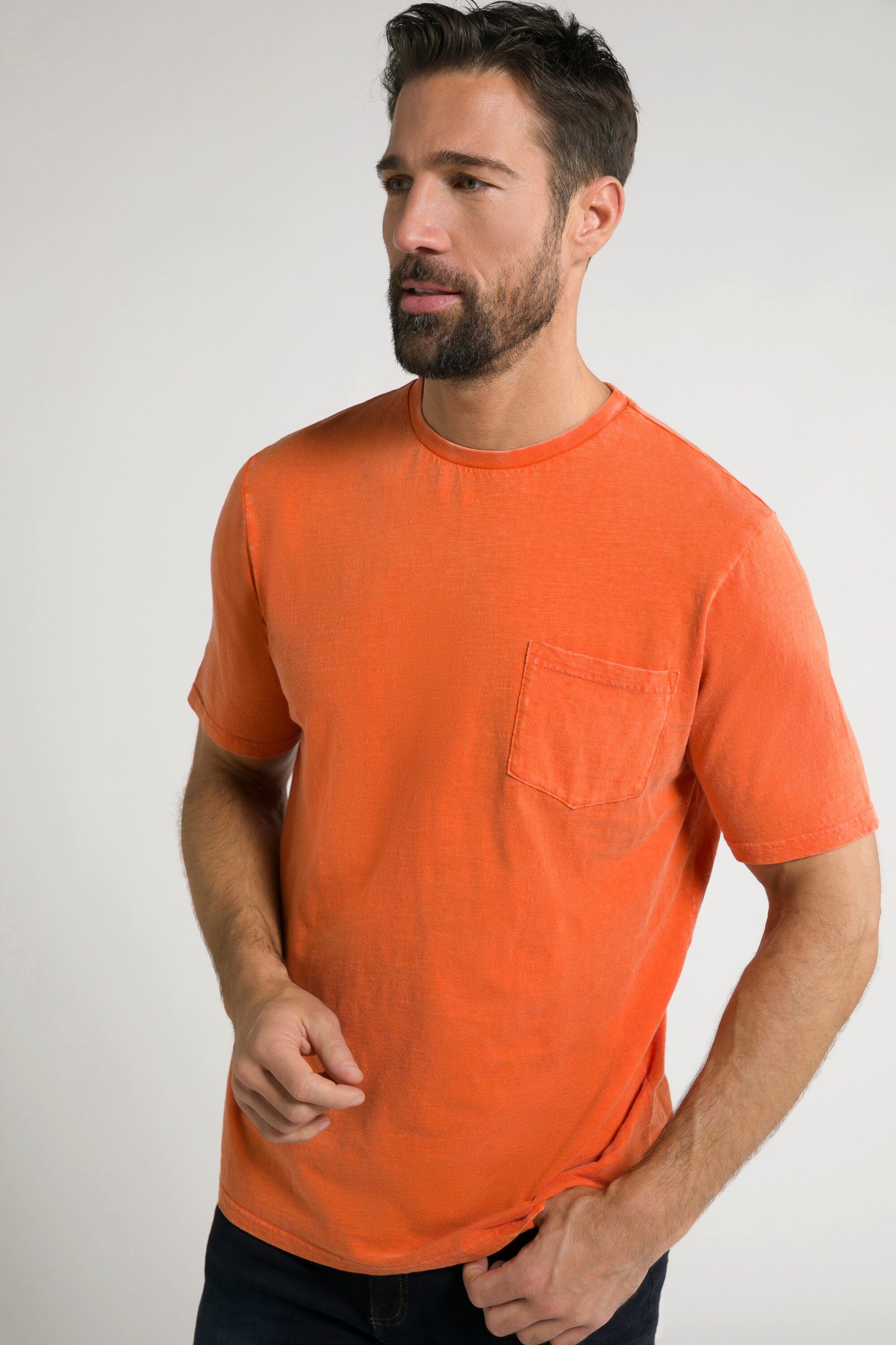 Flammjersey JP1880 Halbarm T-Shirt orange T-Shirt Look Vintage