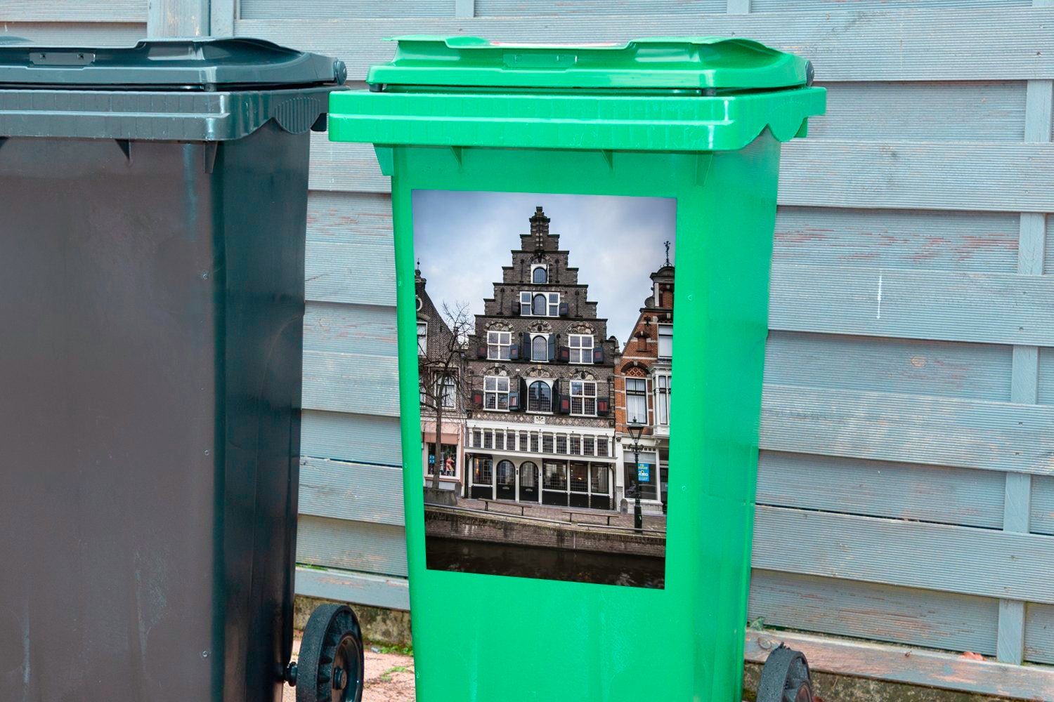 Huizen Mülleimer-aufkleber, (1 Mülltonne, Sticker, Alkmaar Wandsticker MuchoWow - Container, - Abfalbehälter Zentrum St),