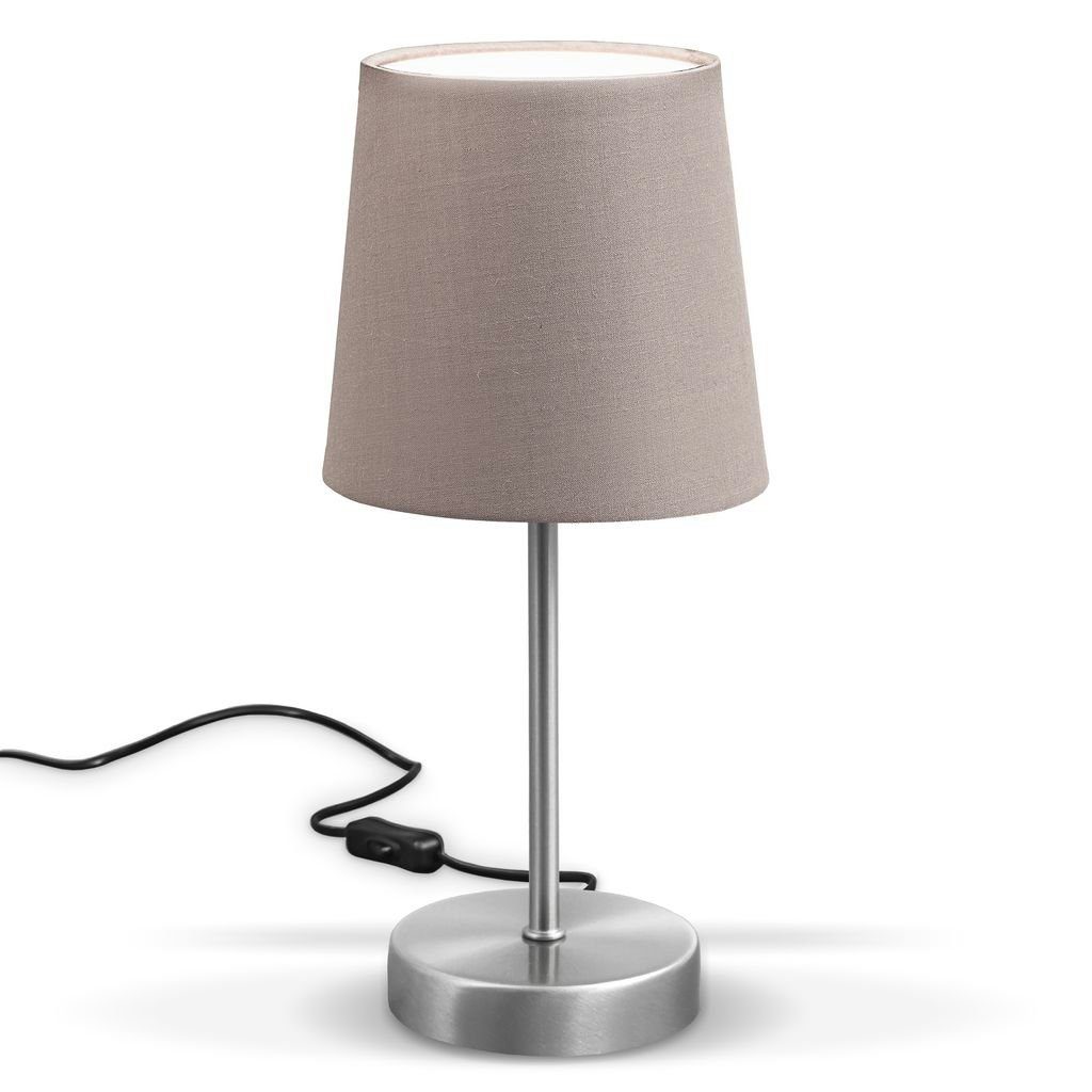 Taupe, Leuchtmittel, - Tischleuchte Leselampe ohne Nachttischlampe Schreibtischlampe B.K.Licht E14 Leuchtmittel ohne Stoffschirm BKL1299, Tischlampe,