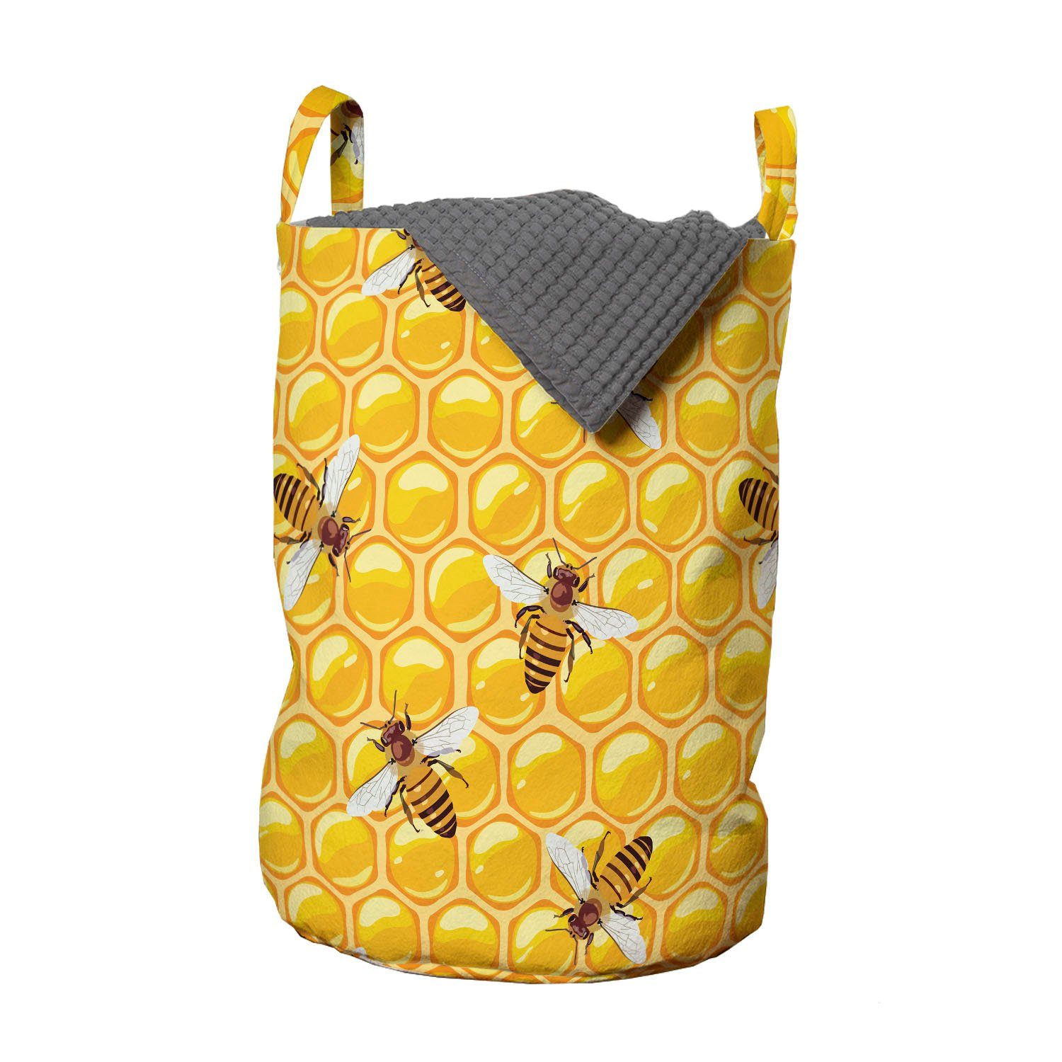 Abakuhaus Wäschesäckchen Wäschekorb mit Arbeits Wiederholung Griffen Honigbienen für Kordelzugverschluss Waschsalons, Biene