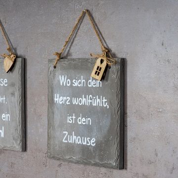 Levandeo® Wandbild, 3er Set Wandbilder Sprüche 20x20cm Schilder Beton Betonplatten Deko