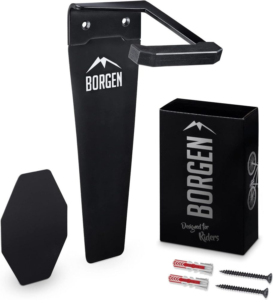 Borgen Fahrrad-Montageständer Borgen Fahrrad Wandhalterung Verikal 1-er Set für MTB, Rennrad,E-Bikes