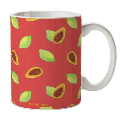 Mr. & Mrs. Panda Tasse Obst Papaya - Rot - Geschenk, Geschenk Tasse, Papayas, Kaffeebecher, Keramik, Herzberührende Designs