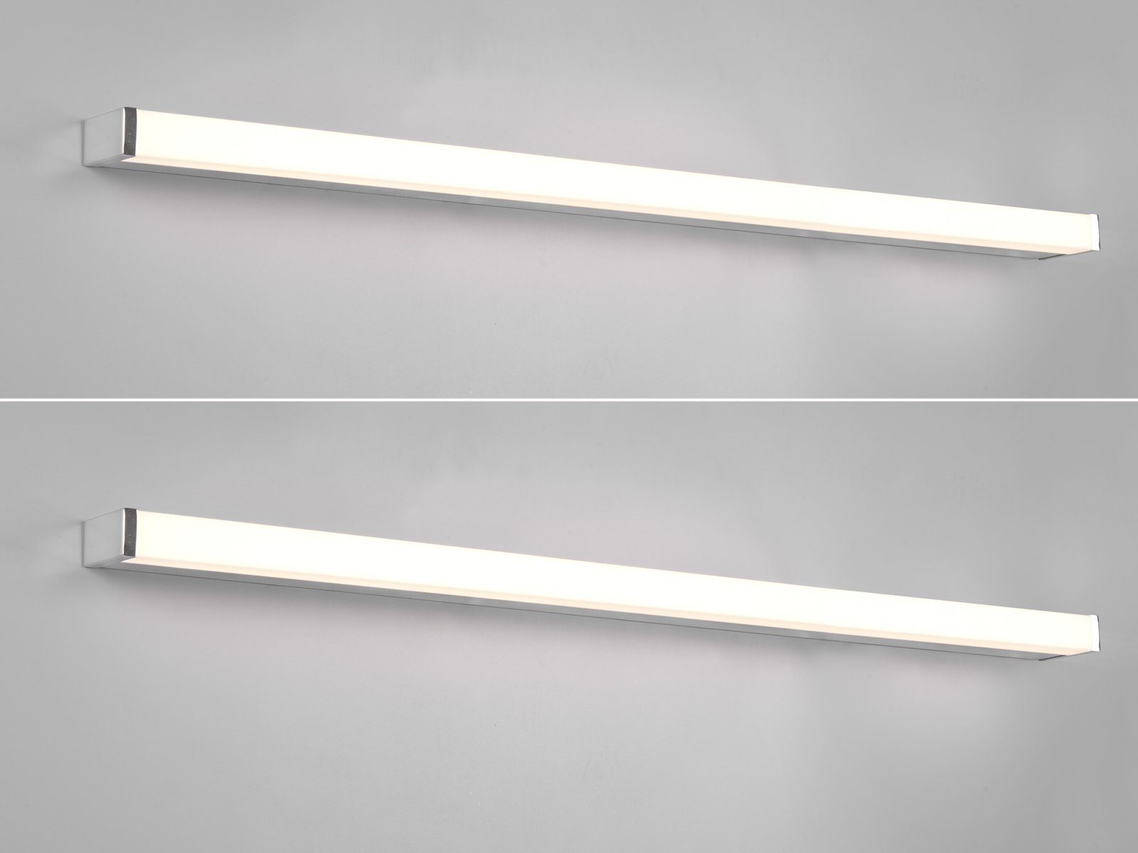 Spiegelleuchte, / 2er 120cm Weiß LED integriert, & Wand-leuchten fest B Set Große Silber Badezimmerlampen Warmweiß, meineWunschleuchte LED Badlampen, Chrom
