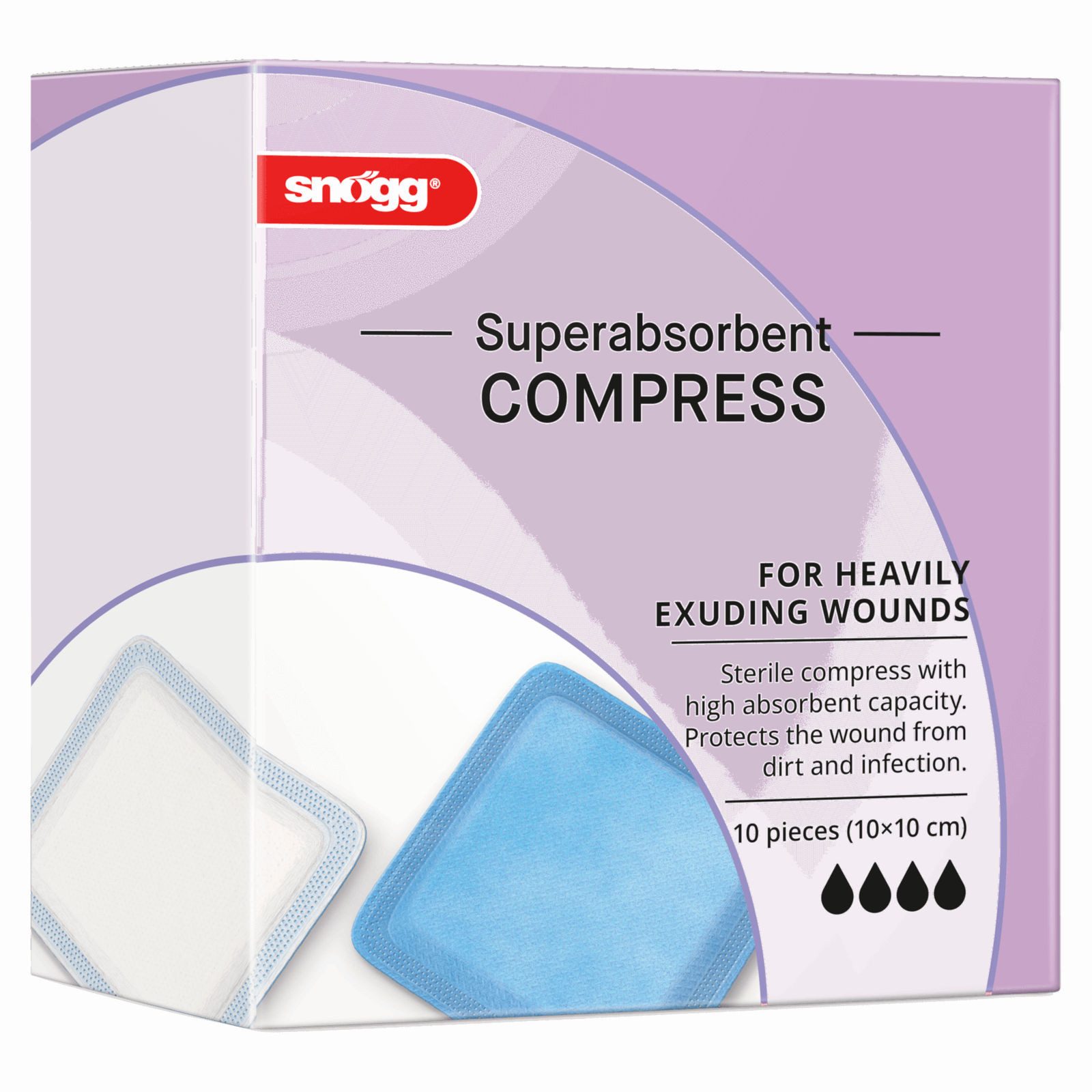 Snögg Wundpflaster Animal Care Superabsorbent Compress, 10 x 10 cm, 10 Stück, steriler...