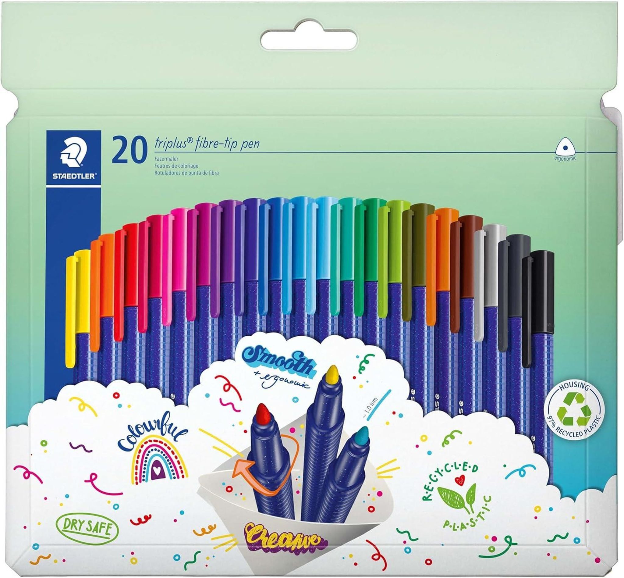 STAEDTLER Malstift Staedtler Fasermaler triplus color rPP 20St