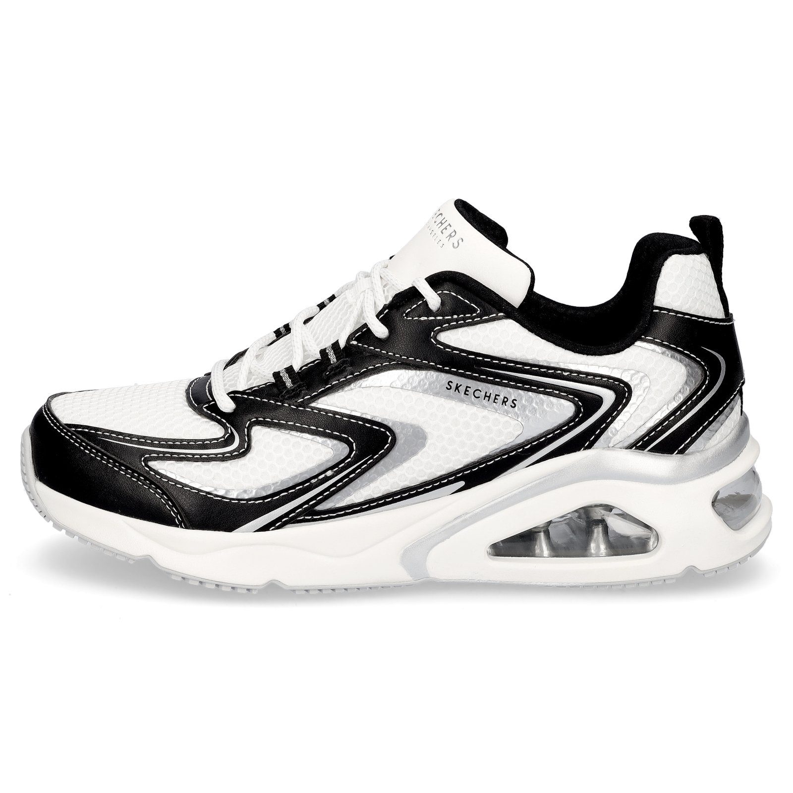 (20203213) Damen weiß Tres-Air weiß Skechers Skechers schwarz Sneaker schwarz Sneaker