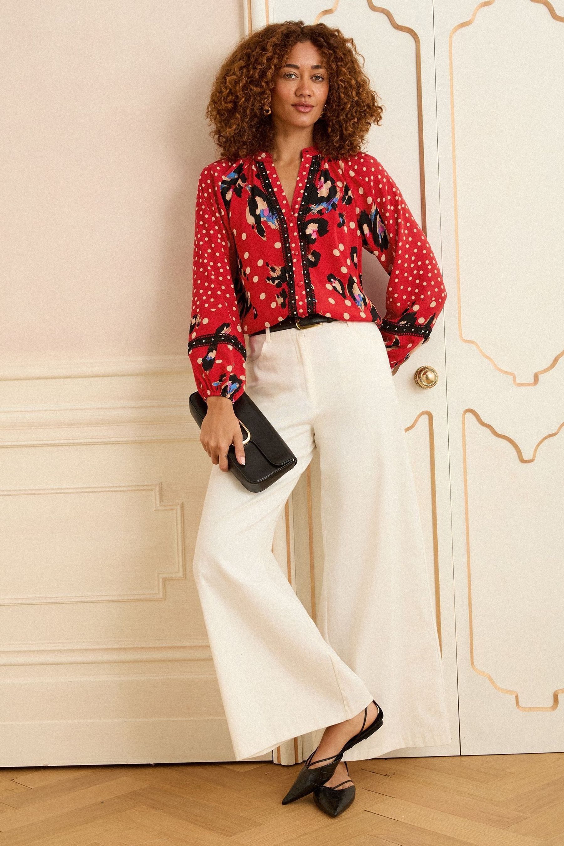 Love & Roses Langarmbluse Love & Roses Bluse mit Schlitzausschnitt, Petite (1-tlg)