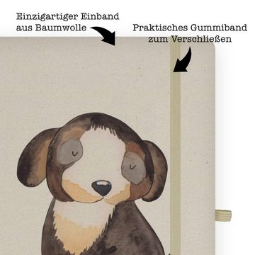Mr. & Mrs. Panda Notizbuch Hund Entspannen - Transparent - Geschenk, Notizheft, Tierliebhaber, H Mr. & Mrs. Panda, Handgefertigt