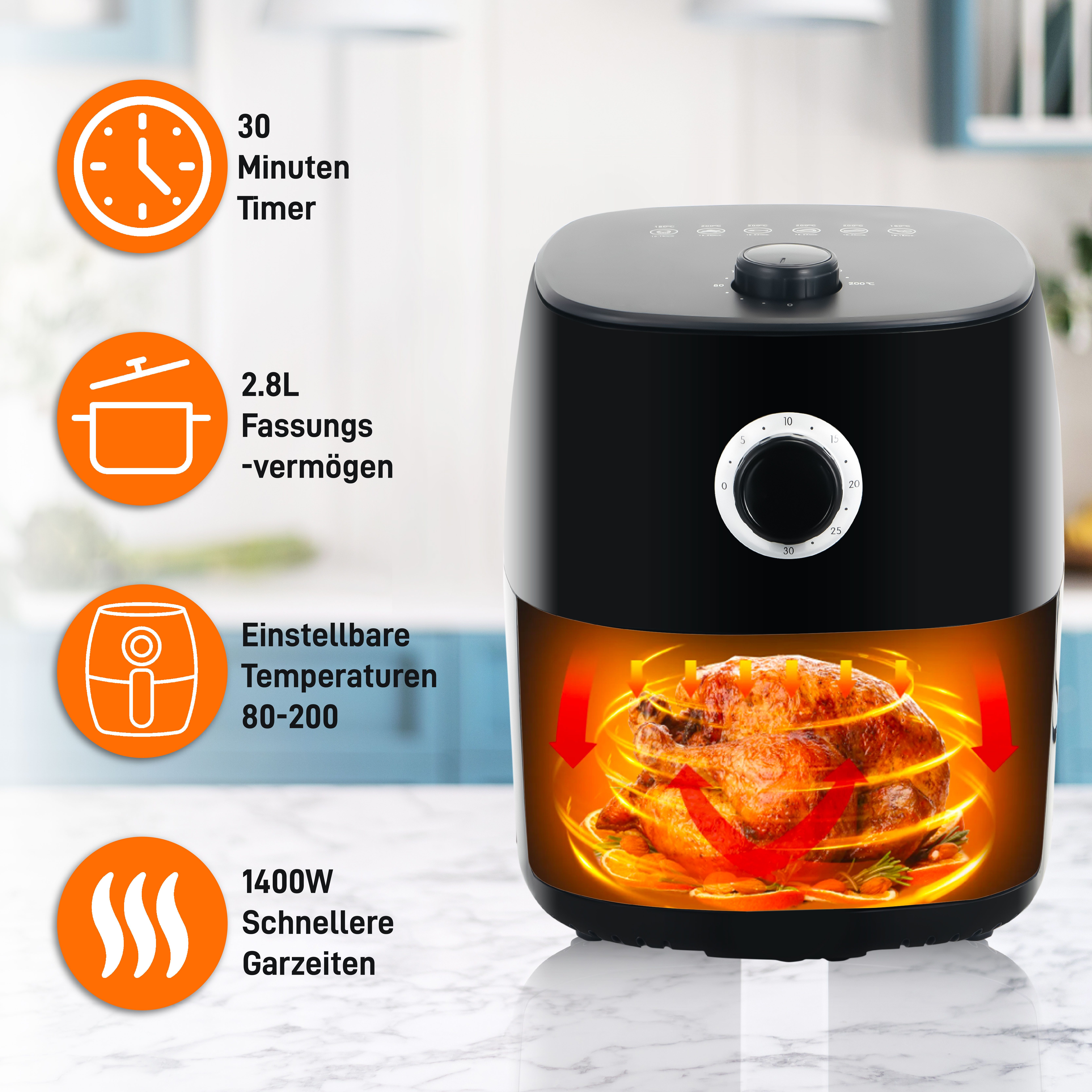home trends Heißluftfritteuse, 1400,00 W