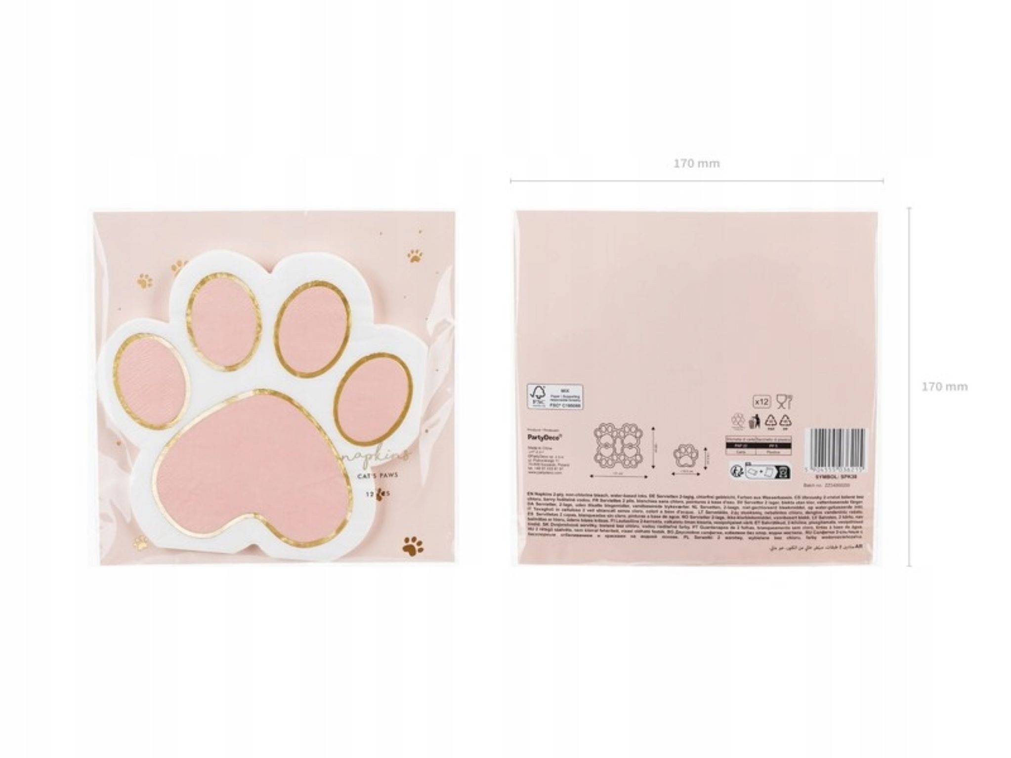 partydeco Papierserviette Katzenschnurrhaare Servietten – 12 Stk. – Geburtstagsfeiern!