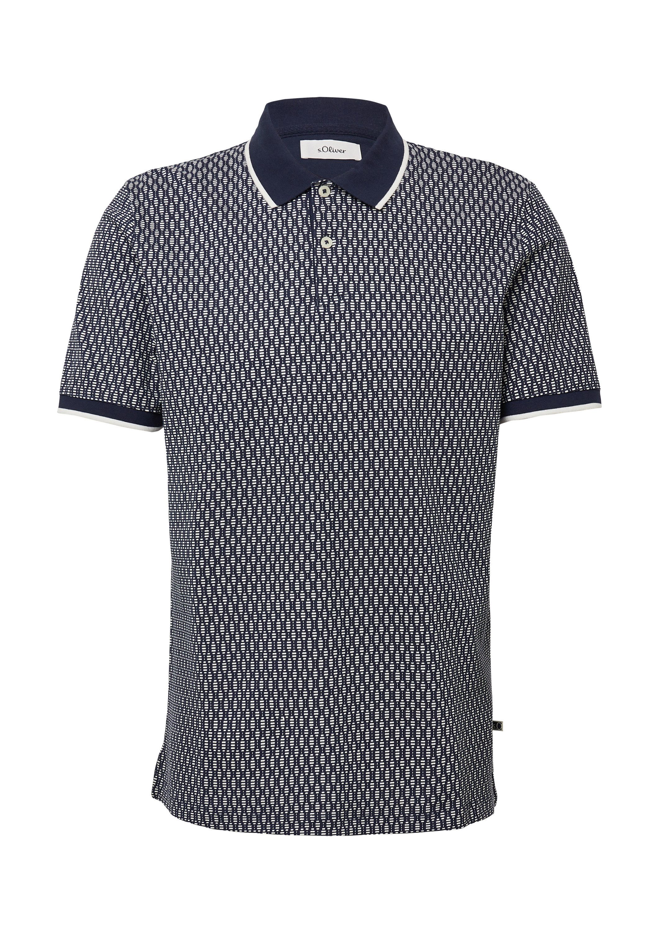 s.Oliver Kurzarmshirt Polo-Shirt Piqué-Poloshirt mit Print günstig online kaufen