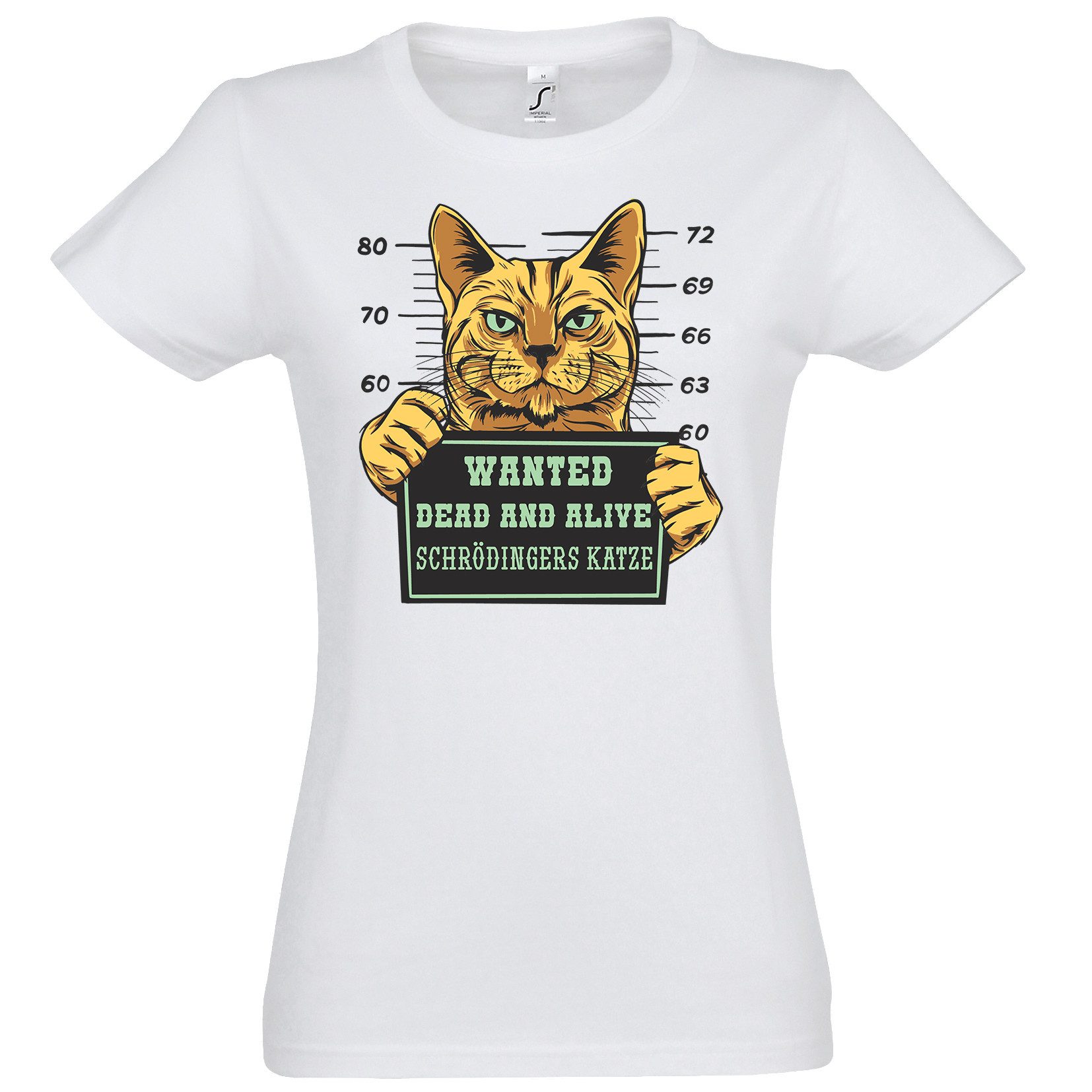 Print-Shirt Wanted Katze Damen T-Shirt