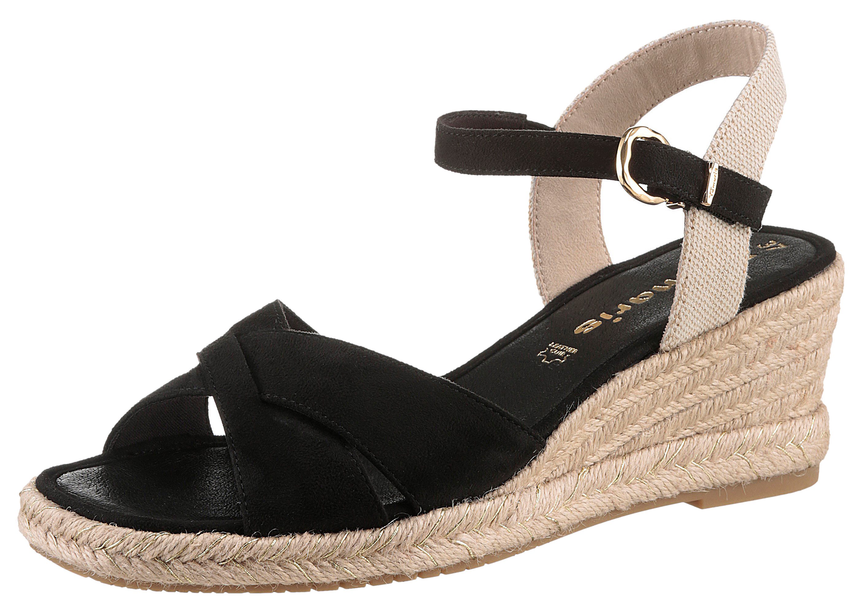 Tamaris Keilsandalette, Riemchensandale, Sommerschuh mit modischer Kreuzban günstig online kaufen