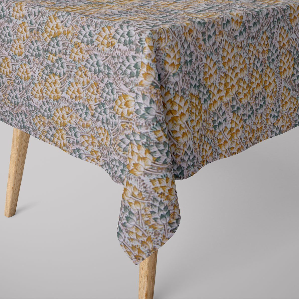 Tischdecke SCHÖNER LEBEN. Tischdecke Gräser Ähren weiß grün ocker braun