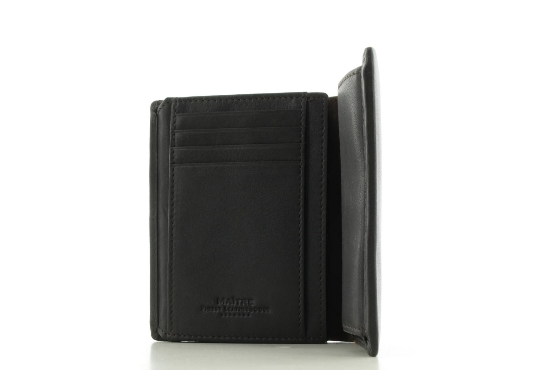 Maître Geldbörse Herren Brieftasche Portemonnaie Leder (1 Stück, 1-tlg), grosszügige Fächer