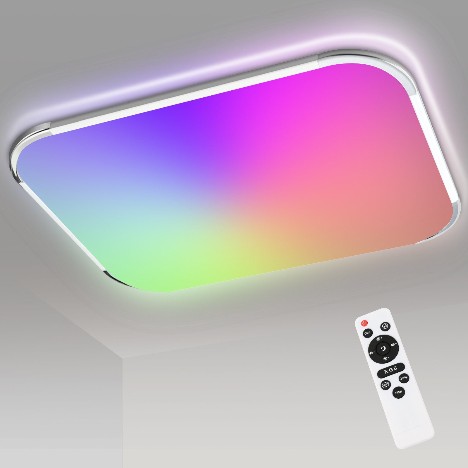 Gimisgu LED Deckenleuchte 24w LED Deckenleuchte Flur Lampe Deckenlampe Wannenleuchte RGB Dimmbar