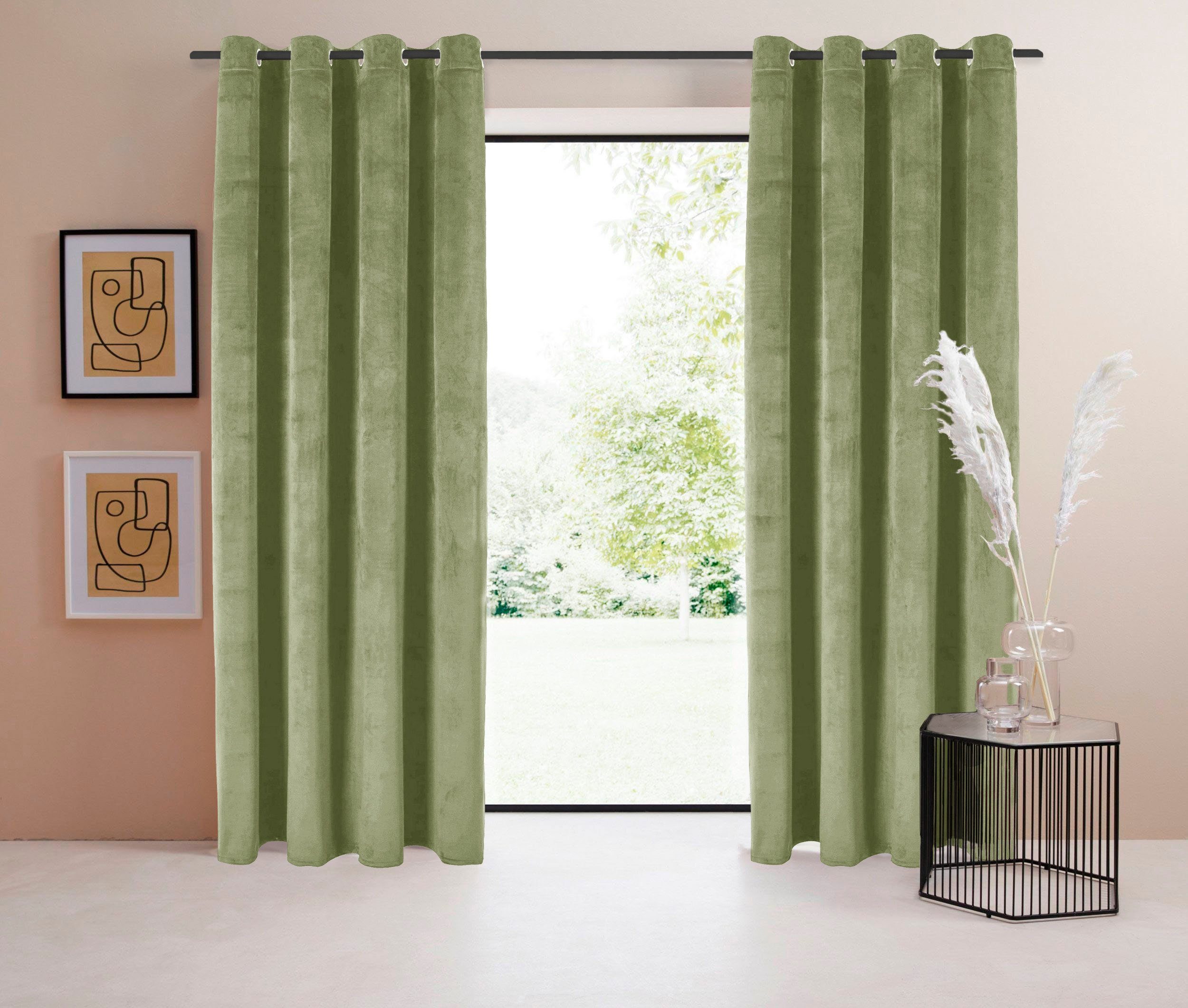 LeGer Home by Lena Gercke Vorhang Samt Ladina (1 St), Ösen, blickdicht, Pol günstig online kaufen