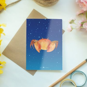 Mr. & Mrs. Panda Grußkarte Sternzeichen Krebs - Sternenhimmel Blau - Geschenk, Krebs Sternzeiche, Einzigartige Motive