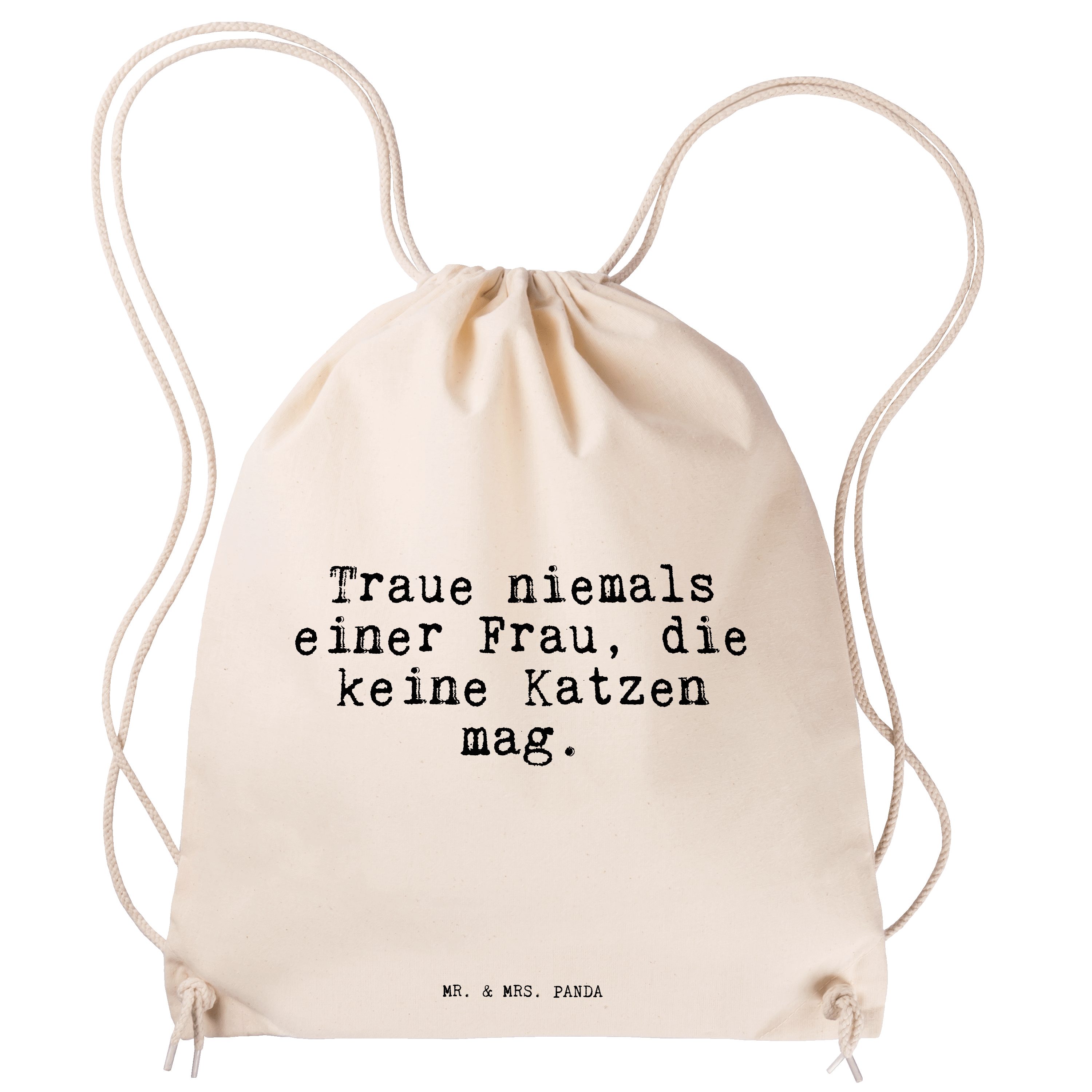 Mr. & Mrs. Panda Sporttasche Traue niemals einer Frau,... - Transparent - Geschenk, lustig, Zitate (1-tlg)