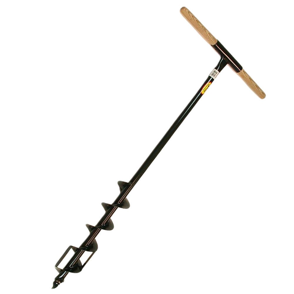 Polar Garten Handerdbohrer 5520 Erdlochbohrer Ø 90 mm Länge 107 cm, ergonomischem Holzgriff