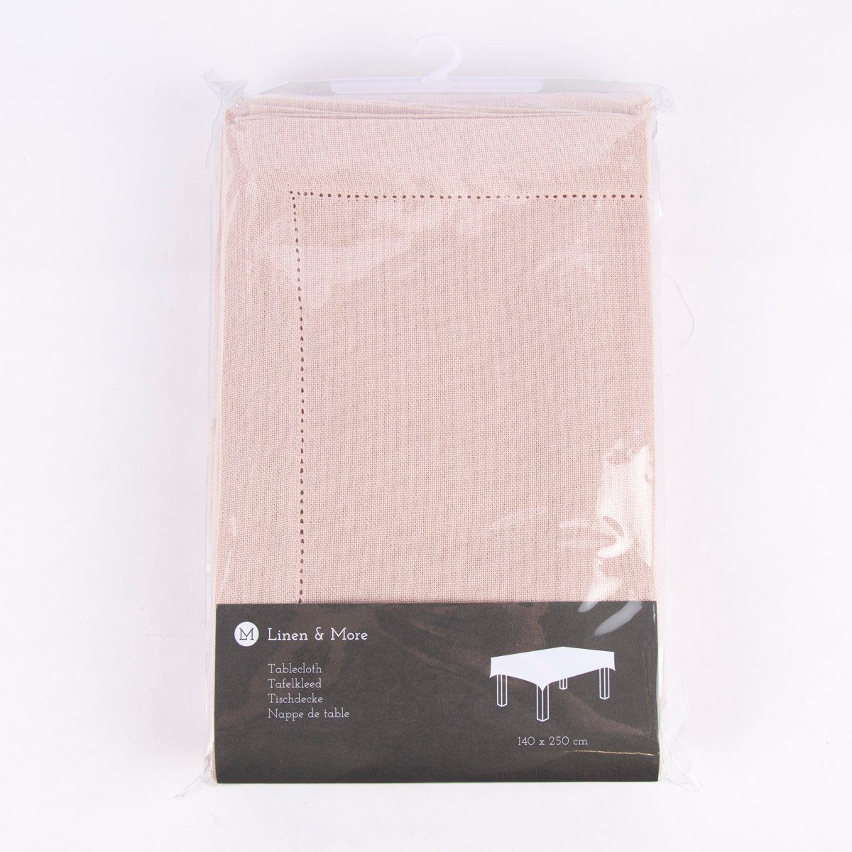 Tischdecke Linen & More Tischdecke Indi einfarbig hellrosa 140x250cm