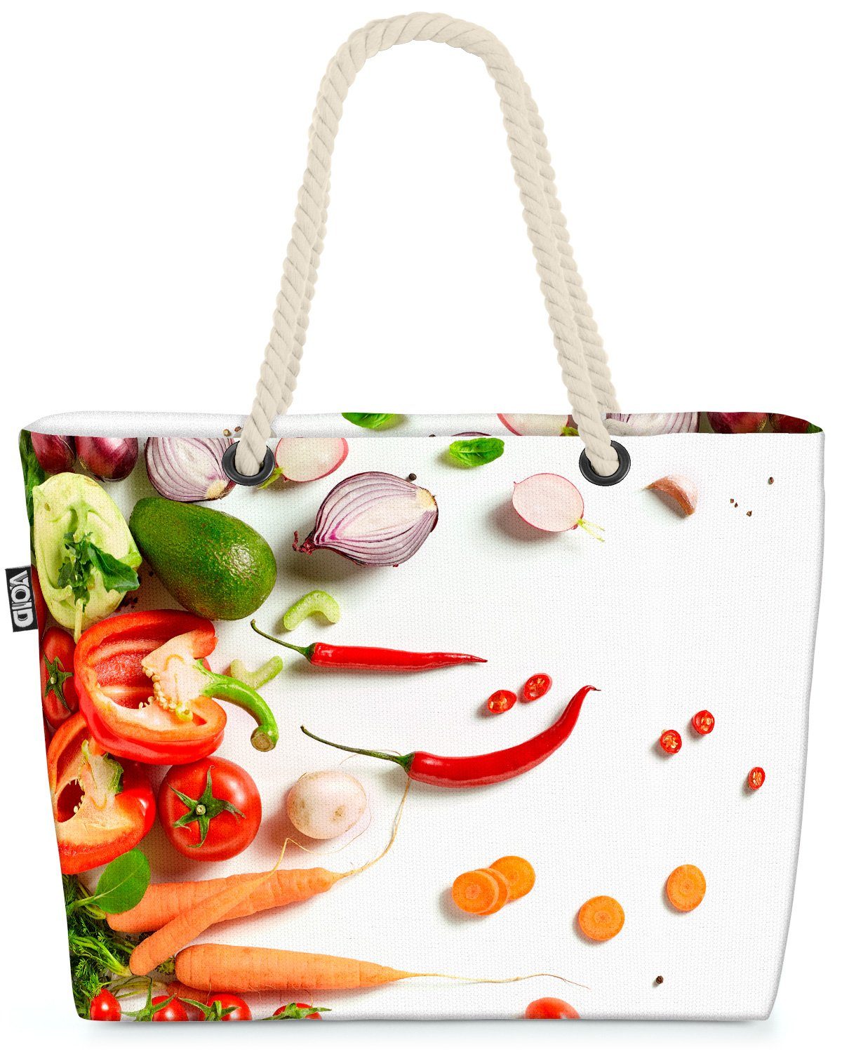 VOID Strandtasche (1-tlg), Gemüse Vegetarisch Küche Gemüse Vegetarisch Küche Essen Kochen Nahrun