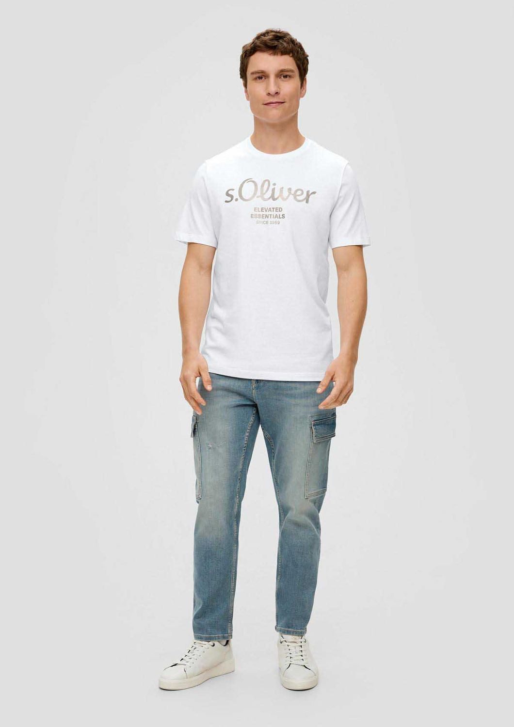 s.Oliver T-Shirt mit Metallic-Logo-Aufdruck im 2er Pack