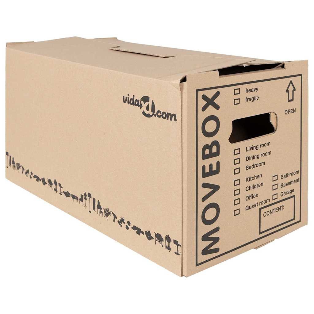 vidaXL Geldkassette Umzugsbox mit Speicher 20 pcs Natur 59 x 31,5 x 31,5 cm Karton (20 St)