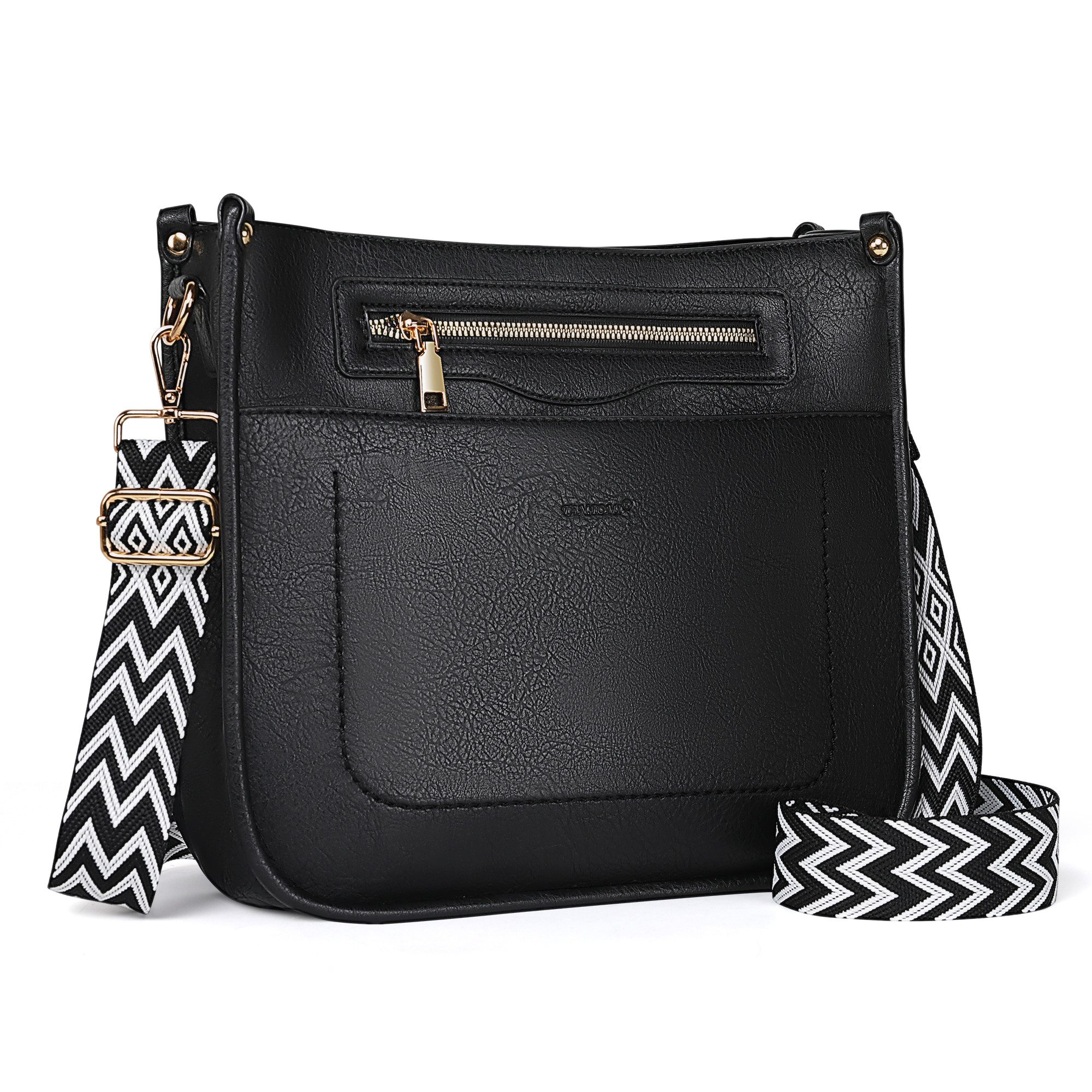 Umhängetasche Damen Handtasche mittelgroß Crossbody Bag multi pochette tasche