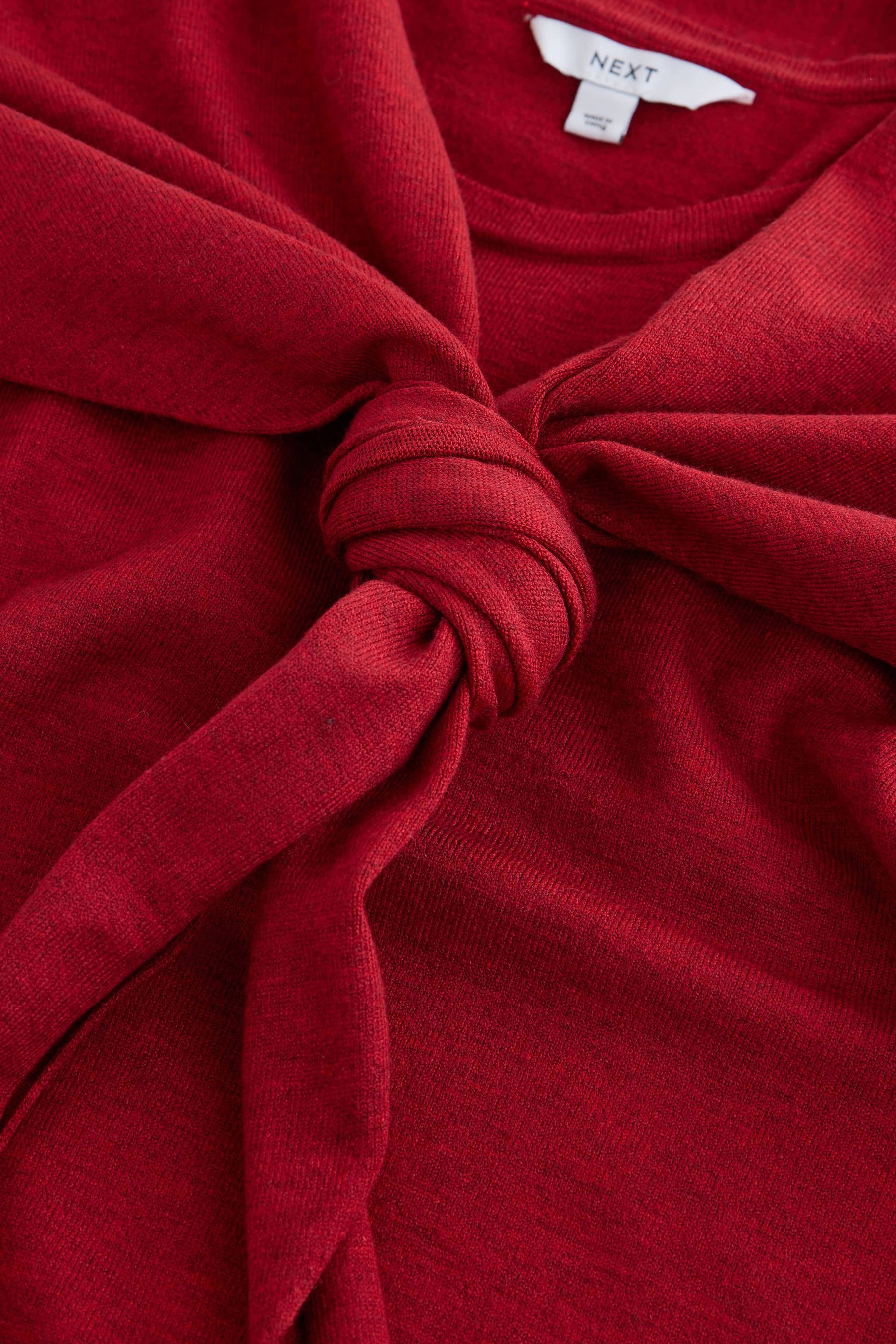 Next Kurzarmpullover Oberteil mit Schal in Strickoptik (1-tlg)