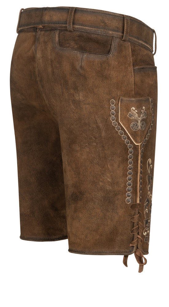 Nübler Trachtenlederhose Lederhose kurz Manfred in BRaun von Nübler günstig online kaufen