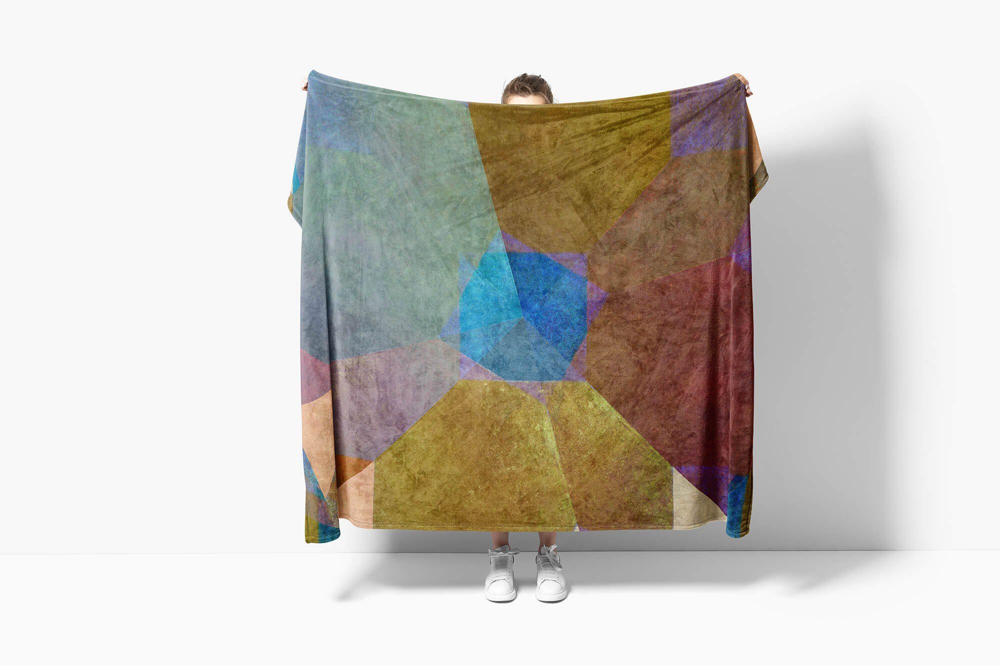 Muster Sinus und Handtuch (1-St), Strandhandtuch abstrakte mit Art Baumwolle-Polyester-Mix Kuscheldecke Handtücher Formen, Handtuch Saunatuch Fotomotiv