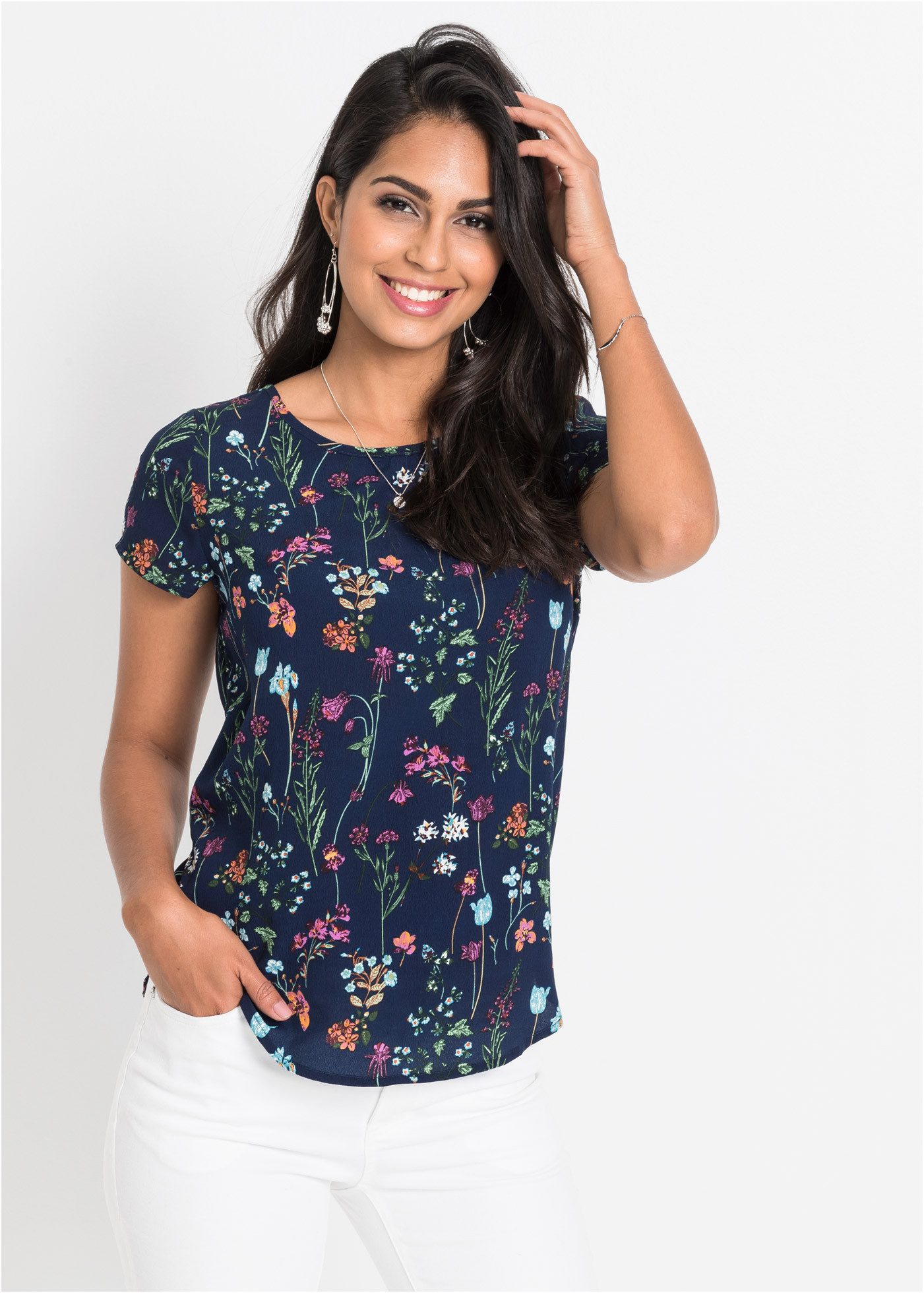 bonprix Shirtbluse figurumspielende Passform, für Frühjahr und Sommer, aus günstig online kaufen