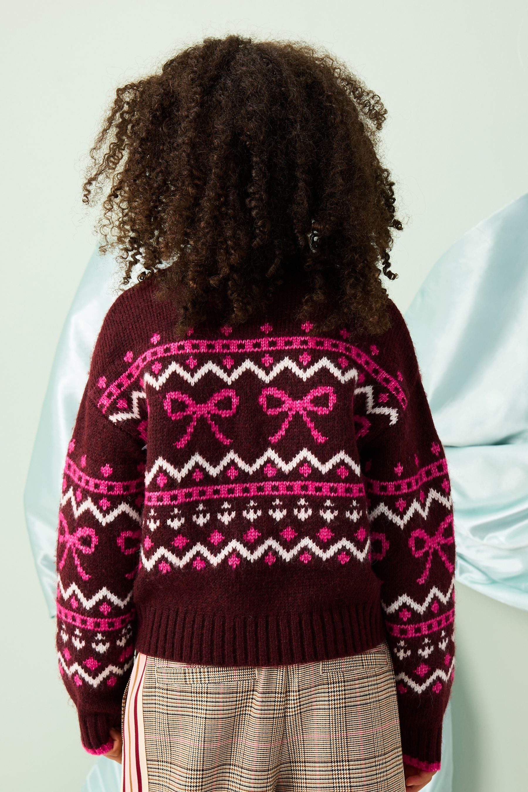 Next Strickpullover Weihnachtspullover mit Schleife (1-tlg)