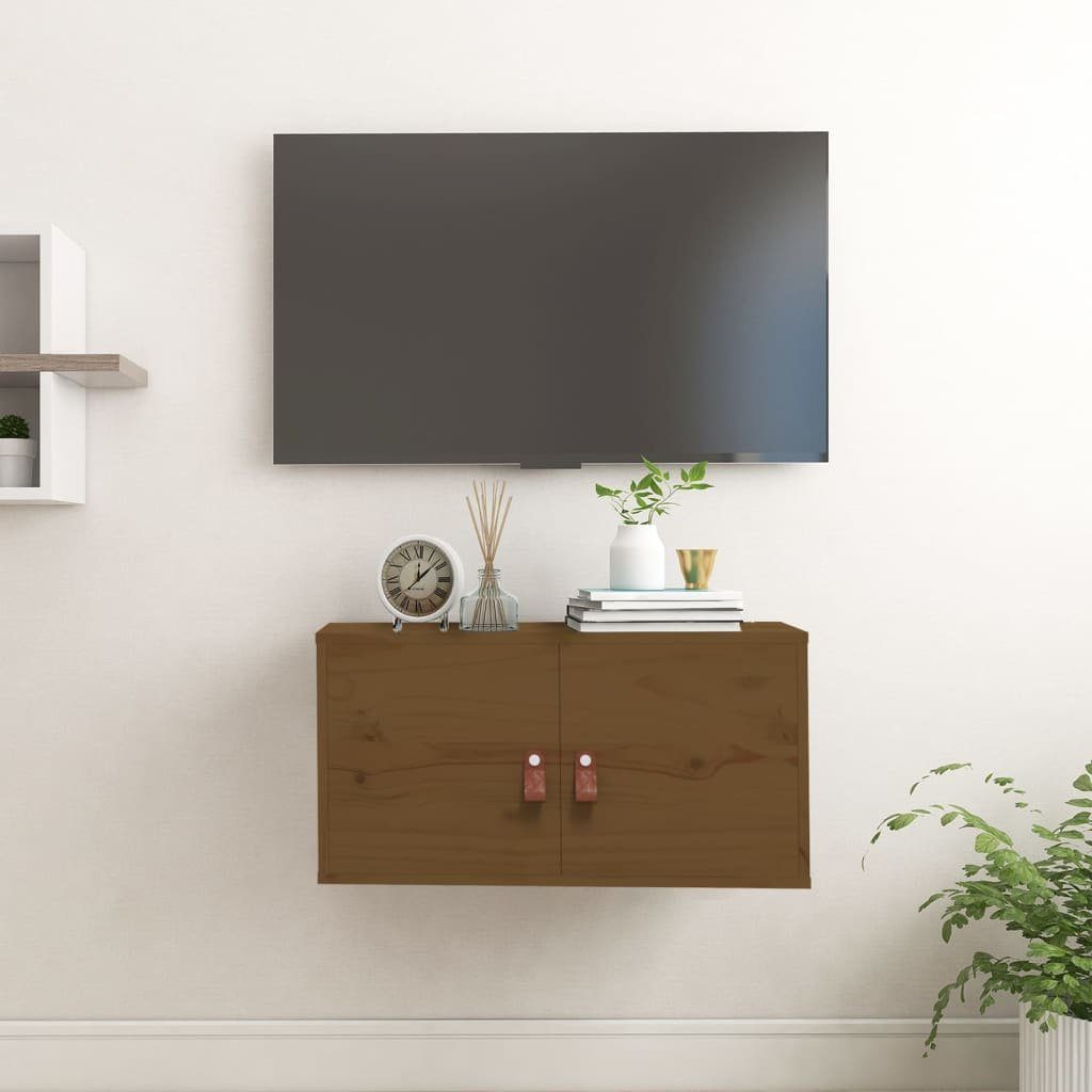 furnicato Wandhängeschrank Wandschrank aus massivholz 60 x 30 x 30 cm in Honigbraun, 1-tlg., Stabiler Hängeschrank aus Kiefernholz mit großzügigem Stauraum