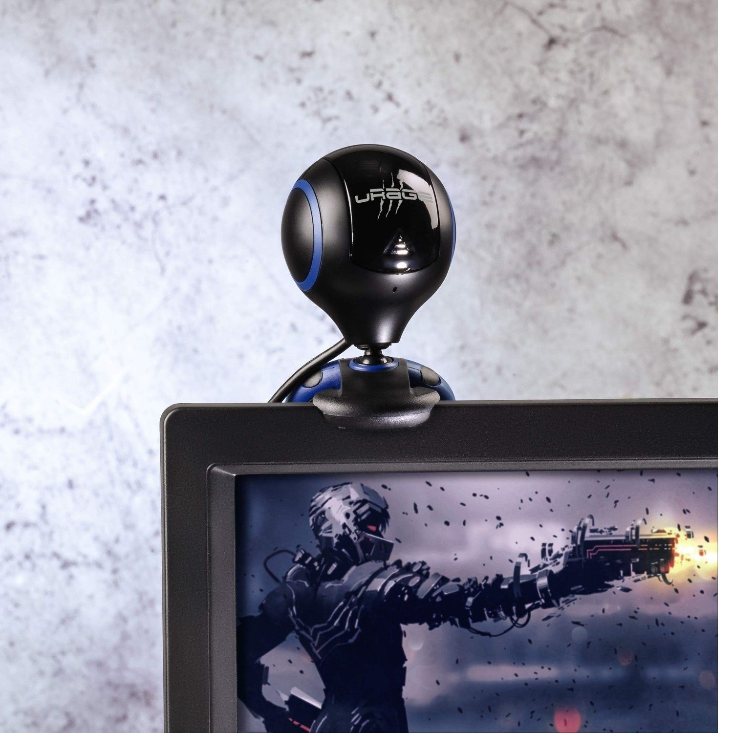 uRage HD Webcam REC 200 Web-Kamera 720p 30 fps Webcam (mit Mikrofon und LED-Licht verschließbare Linse 720p Auflösung USB 2.0)