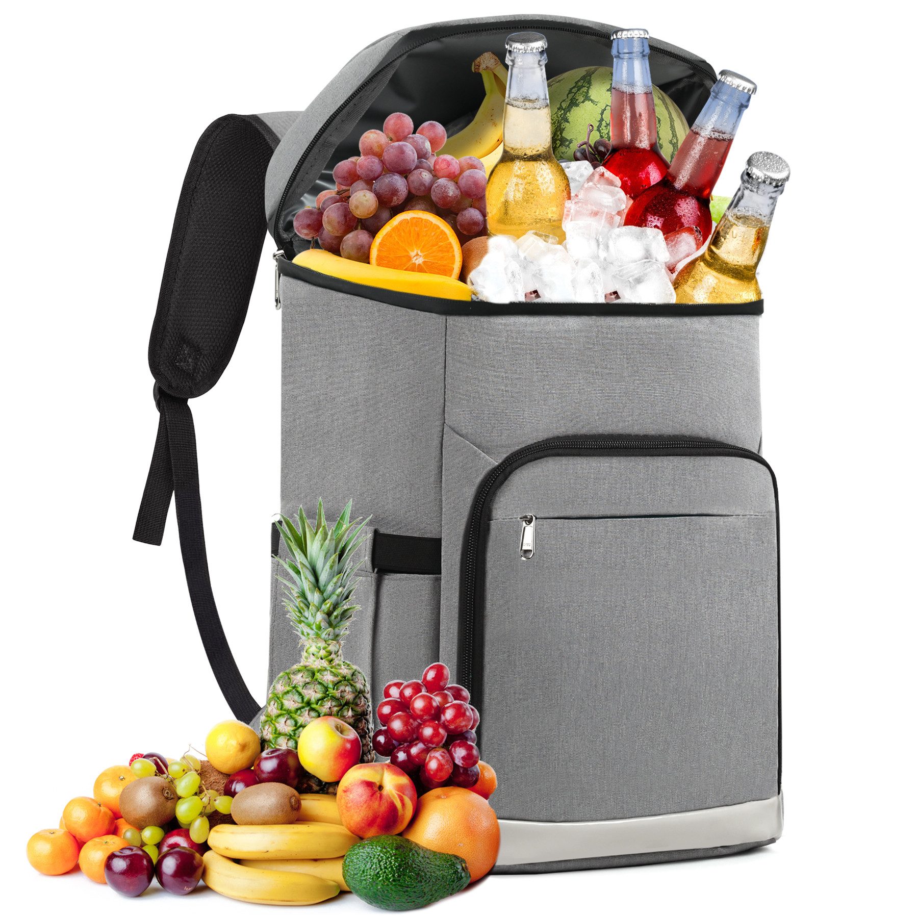 CALIYO Kühltasche 24L Kühlrucksack Groß Isoliert Kühlrucksack für Camping, BBQ, Picknic, Wasserdichten Ultraleicht Rucksäcke Damen Herren