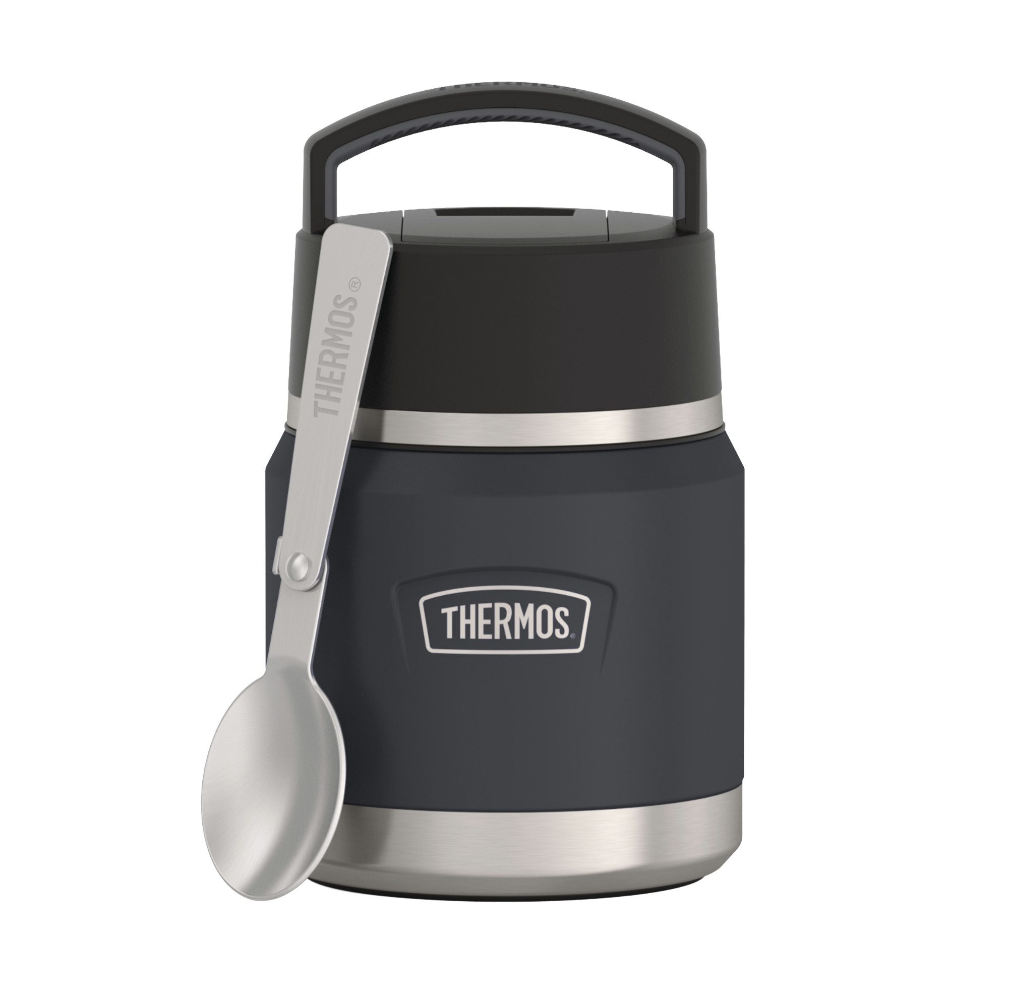 THERMOS Thermobehälter ICON FOOD JAR, Thermobehälter für Essen, spülmaschinenfest, Edelstahl, Kunststoff, Silikon, (1-tlg), 0,35l, 12h heiß & 16h kalt, dicht & auslaufsicher, mit Löffel
