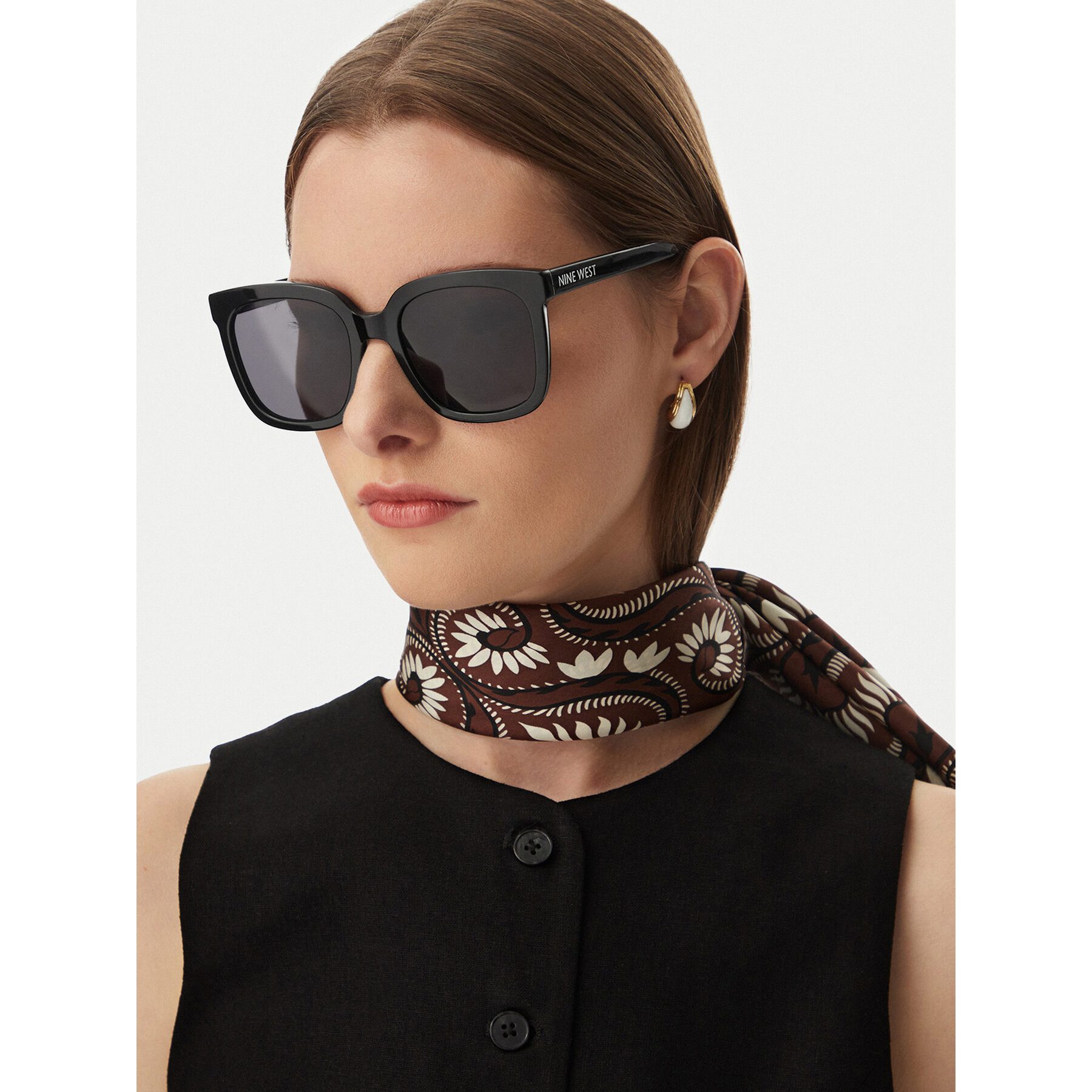 Nine West Sonnenbrille Nine West Damen-Sonnenbrille Schwarz