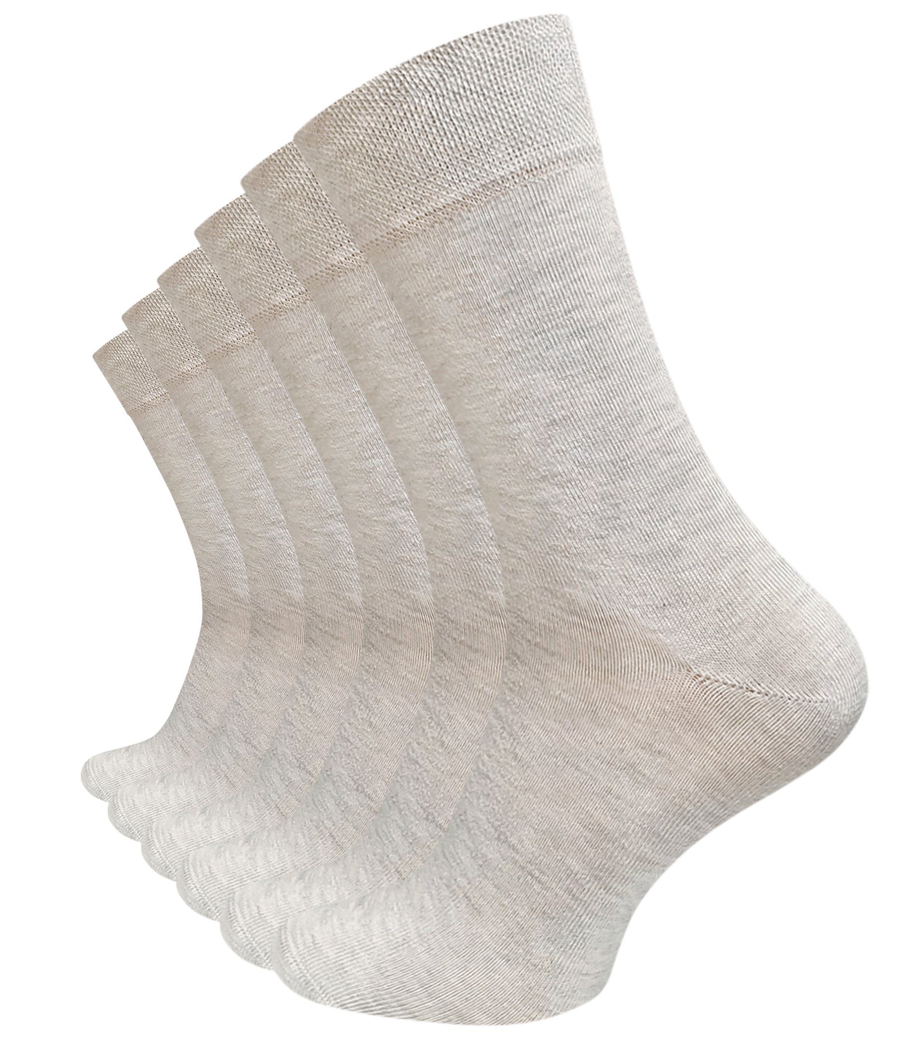 Cotton Prime® Basicsocken ohne Gummibund (6-Paar) weiche Baumwollqualität beige