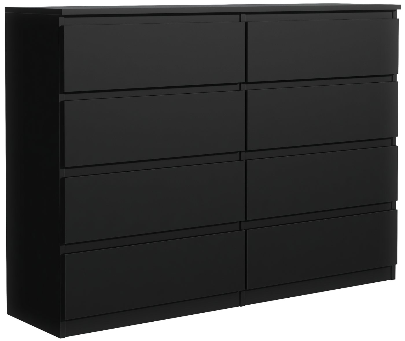 MAGOWA Schubkastenkommode Kommode 140 cm – moderne Kommode mit 8 Schubladen mit extra Stauraum (Vielseitig einsetzbar), Breite 138,5 cm - Höhe 101,5 cm - Tiefe 39 cm
