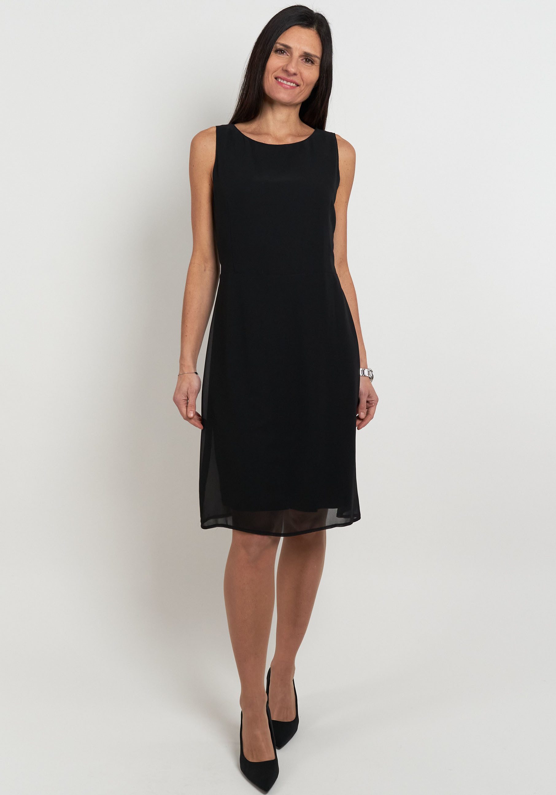 Seidel Moden Chiffonkleid mit Stoffgürtel, MADE IN GERMANY